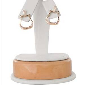 14k Yellow Gold with .33cttw Horse Shoe Earrings