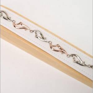 White and Rose Gold Link Bracelet