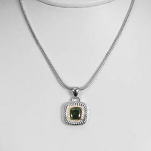 Sterling silver with chrome diopside