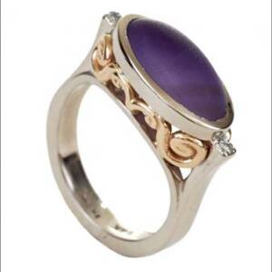 Evolution 14k yellow and white gold with Amethyst and Diamonds