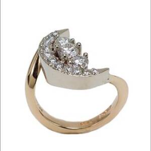 Evolution 14k White and Yellow Gold .85cttw Diamonds