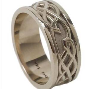 White Gold, Celtic Knot, Sandblasted Ring