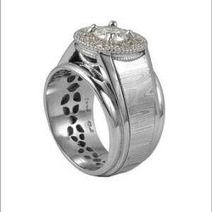 Palladium with Silver Mokume Pattern Ring