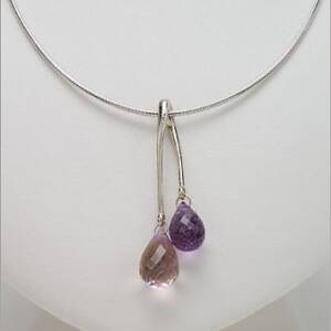 Evolution 14k White Gold with Ametrine and Amethyst Brioletts