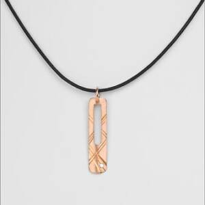 14k Yellow Gold Rectangle with .03cttw Diamond