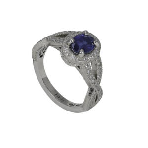 Sapphire with diamond weave in palladium