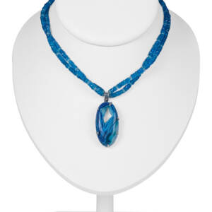 Blue agate drusy wire wrap