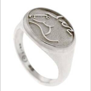 Sterling Silver Horse Engraved Oval RIng