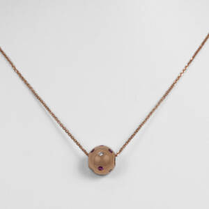 Ruby and Diamond Ball in 14k Rose