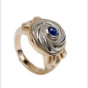 Evolution 14k Yellow and White Gold with Sapphire Ring
