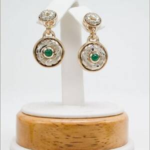 Evolution 14k Yellow and White Gold with .80cttw Emerald and Diamonds