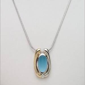 Evolution 14k White Gold with Blue Topaz and Diamonds