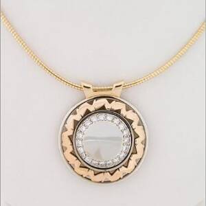 Evolution Reversible 14k Yellow and White Gold Diamond Pendant