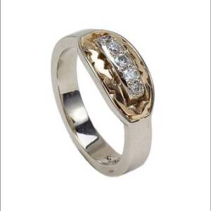 Evolution 14k White and Yellow Gold with .13cttw Diamonds