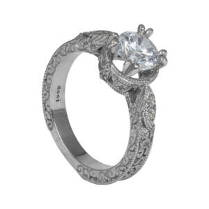 Eight prong Palladium Filigree