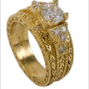 18k Yellow Gold Filigree Ring