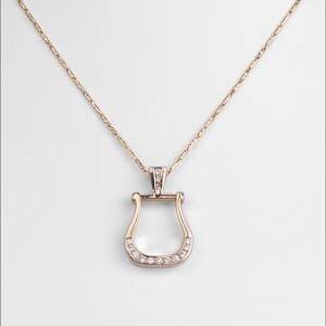 14k Yellow Gold with .42cttw Horse Shoe Pendant