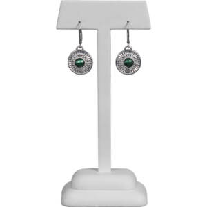 Malachite with moissanite in sterling silver