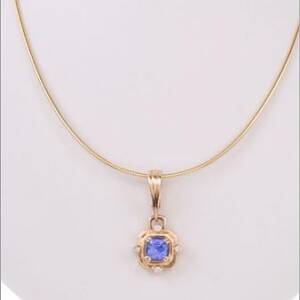 14k Yellow Gold with 1.81ct Tanzanite and .12cttw Diamonds