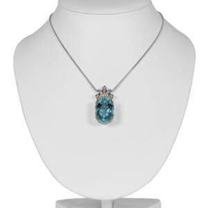 14k white gold aqua and diamond