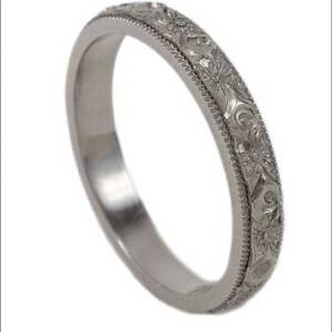 Platinum Flower Design Ring