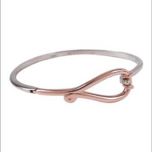 White and Rose Gold Bangle
