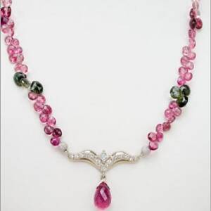 Evolution 14k White Gold with 3.83ct Rubelite Briolette