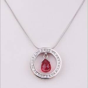 Evolution Platinum with .60cttw Diamonds and Pink Sapphire