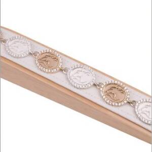 Gold, Silver, and Cubic Zirconia Bracelet