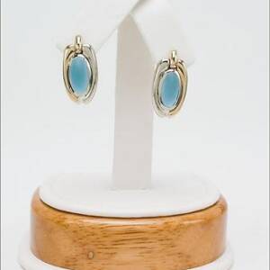 Evolution 14k White and Yellow Gold with 5.01cttw Blue Topaz and Diamonds