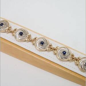 Evolution 14k Yellow and White Gold with 3.94cttw Sapphires