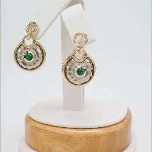 Evolution 14k Yellow and White Gold with .80cttw Emerald Cabachons