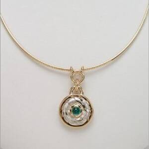 Evolution 14k Yellow and White Gold with ,30ct Emerald