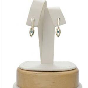 Sterling Silver with .06cttw Blue Diamond