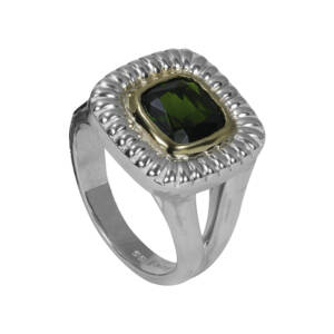 Chrome diopside in sterling silver