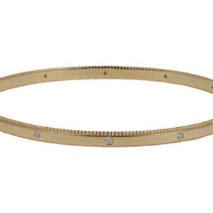 14k Yellow Gold bangle with milgrain edge