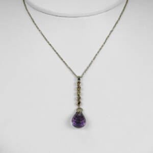 14k yellow gold with amethyst briolette