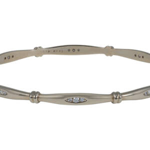 14k White gold bangle with .48cttw
