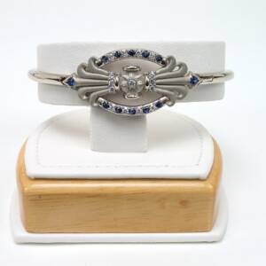 14k white gold bracelet with .50cts of Sapphires and .30cts of diamonds- NYS Education Building series