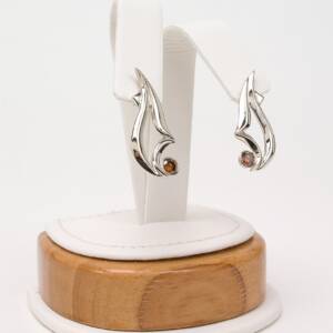 !4 k rose and white gold earrings with .40cts of cognac diamonds- St Peter's Church