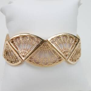 A 14k yellow gold hinged bracelet- Albany City Hall