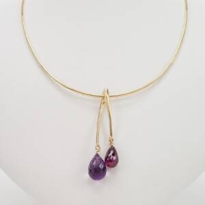 Pendant with multi gem briolettes