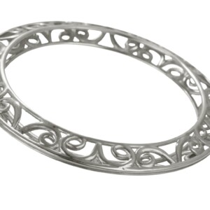 Sterling Swirl V design Bangle bracelet
